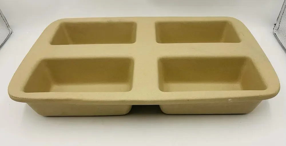 PAMPERED CHEF STONEWARE 4 MINI LOAF BREAD PAN FAMILY HERITAGE CLASSIC COLLECTION